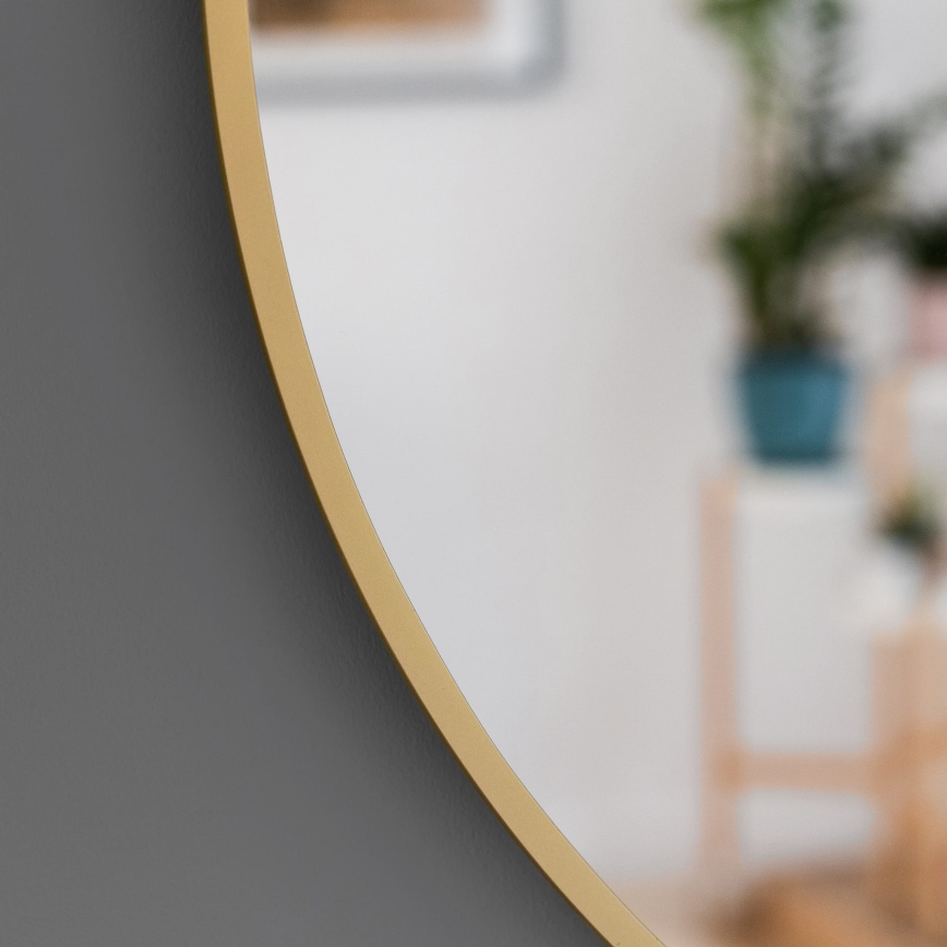 Baltica Design - Specchio da parete per bagno con illuminazione a LED integrata BRIGHT LED/15W/230V 4500K Ø 80 cm IP65, finitura oro