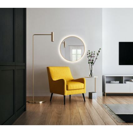 Baltica Design - Specchio da parete per bagno LED retroilluminato BRIGHT LED/15W/230V 4500K Ø 100 cm IP65 dorato