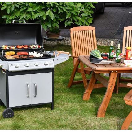 Barbecue a gas 4 bruciatori in acciaio inox