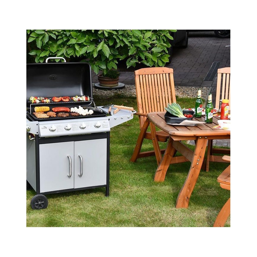 Barbecue a gas 4 bruciatori in acciaio inox