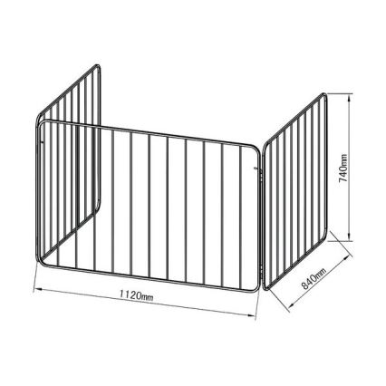 Barriera di sicurezza per camino 74x280 cm nero