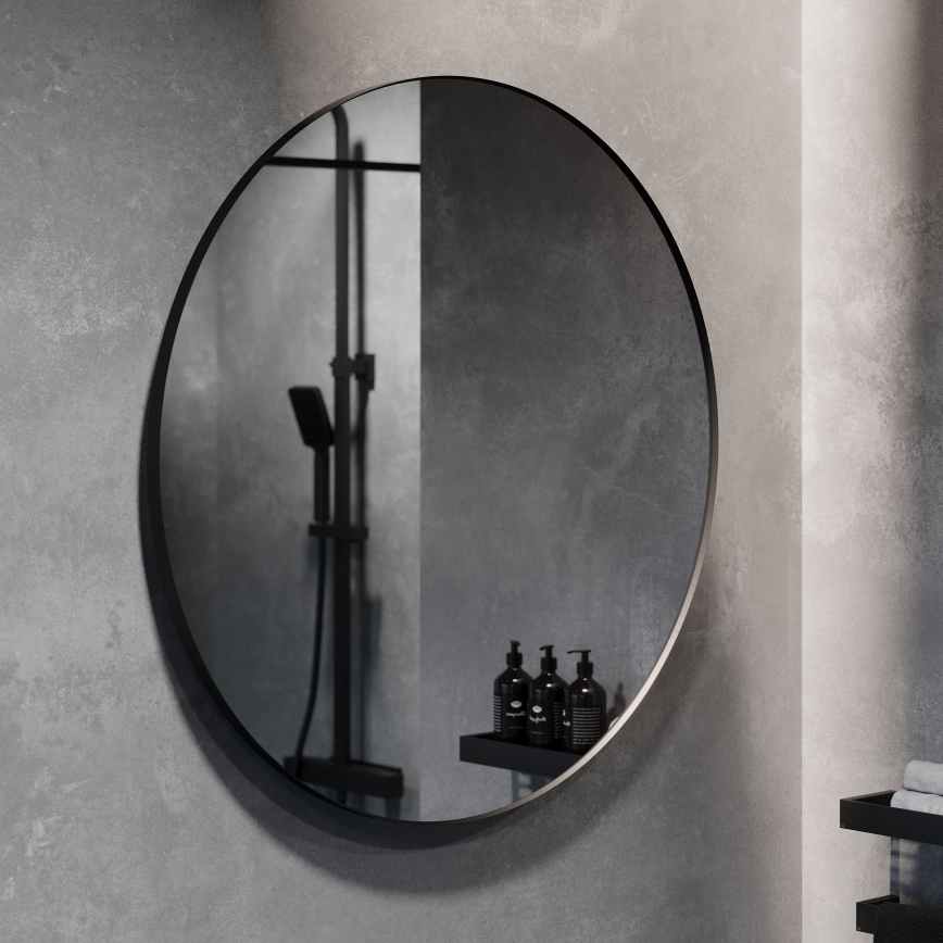 BATH DELUXE 01-080-09-02-00 - Specchio da bagno BORGSTED diametro 80 cm nero