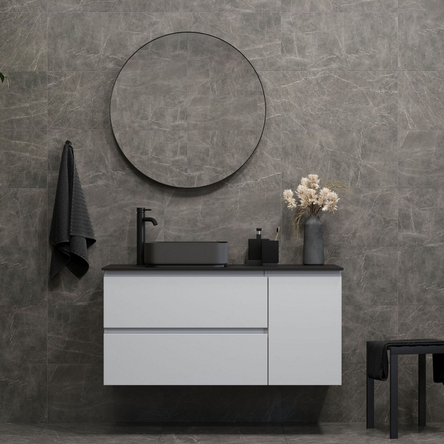 BATH DELUXE 01-080-09-02-00 - Specchio da bagno BORGSTED diametro 80 cm nero