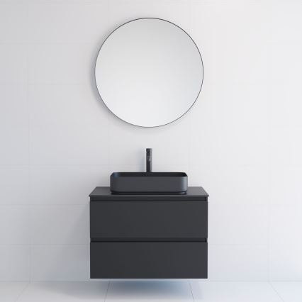 BATH DELUXE 01-080-09-02-00 - Specchio da bagno BORGSTED diametro 80 cm nero