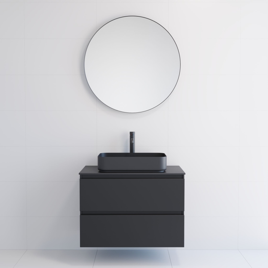 BATH DELUXE 01-080-09-02-00 - Specchio da bagno BORGSTED diametro 80 cm nero