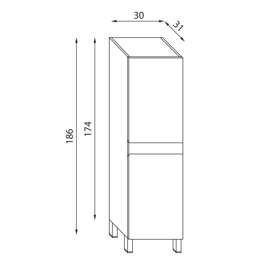 BATH DELUXE 04-030-63-01-01 - Armadietto da bagno KENWOOD 186 cm bianco opaco