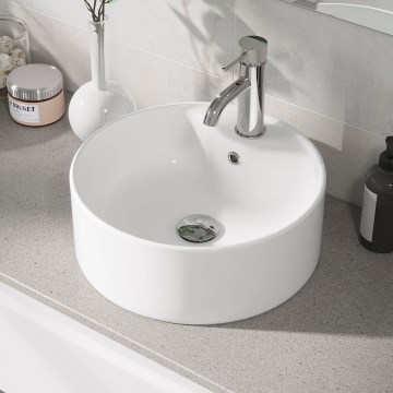 BATH DELUXE 06-038-09-11-00 - Lavabo da appoggio VIKEDAL Ø 38 cm ceramica/bianco