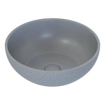 BATH DELUXE 06-039-19-23-00 - Lavabo da appoggio BERGEN Ø 39 cm cemento/grigio
