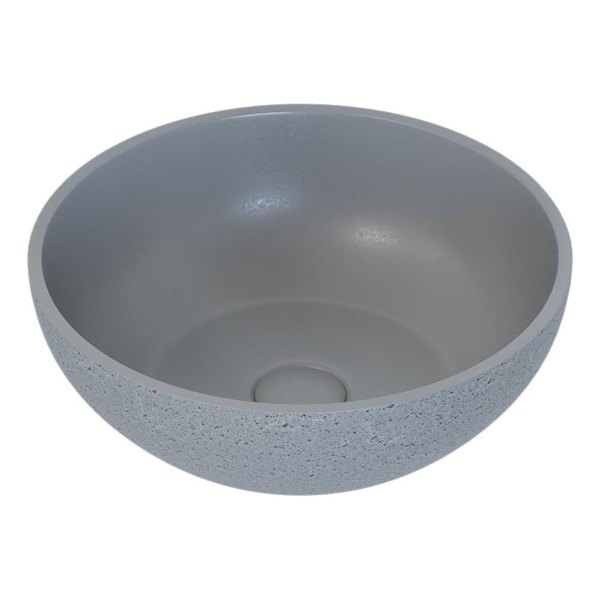 BATH DELUXE 06-039-19-23-00 - Lavabo da appoggio BERGEN Ø 39 cm cemento/grigio