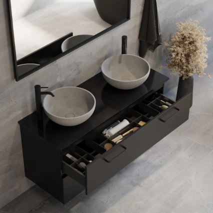 BATH DELUXE 06-039-19-23-00 - Lavabo da appoggio BERGEN Ø 39 cm cemento/grigio