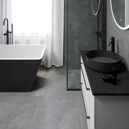 BATH DELUXE 06-040-16-02-00 - Lavabo da appoggio LJORDAL Ø 40 cm acciaio inossidabile/nero opaco