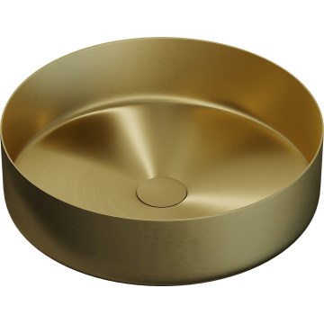 BATH DELUXE 06-040-16-70-00 - Lavabo da appoggio LJORDAL Ø 40 cm acciaio inossidabile/ottone spazzolato