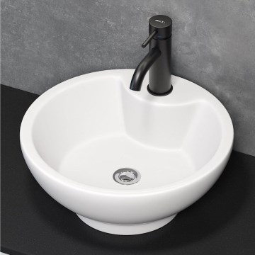 BATH DELUXE 06-045-11-11-00 - Lavabo da appoggio DRAMMEN Ø 40,1 cm, ceramica/bianco lucido