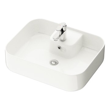 BATH DELUXE 06-050-12-11-00 - Lavabo da appoggio KRISTIANSAND 51x40 cm ceramica/bianco lucido