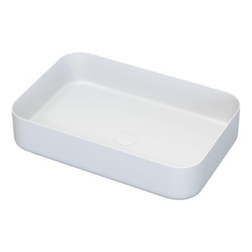 BATH DELUXE 06-052-18-01-00 - Lavabo da appoggio LJORDAL 52x34 cm acciaio inox/bianco opaco