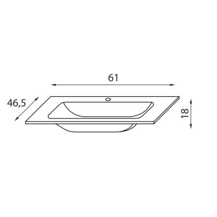 BATH DELUXE 06-060-60-11-01 - Lavabo incasso CHICAGO 61x46,5 cm bianco lucido