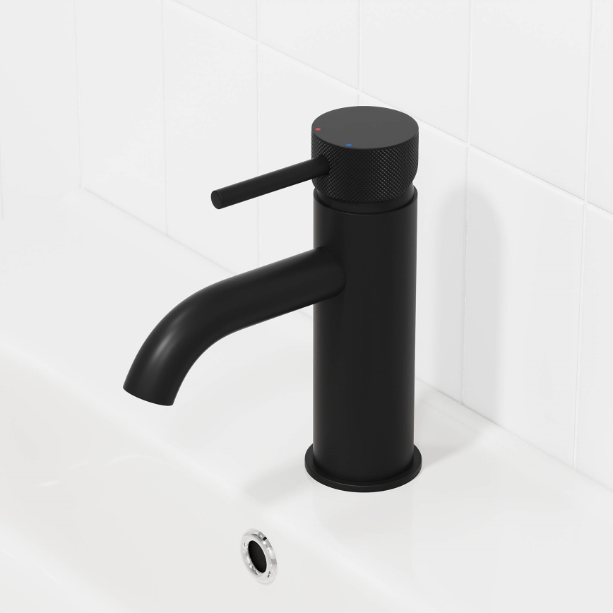BATH DELUXE 28-005-03-02-00 - Rubinetto del lavandino ANHOLT 15,6 cm opaco nero