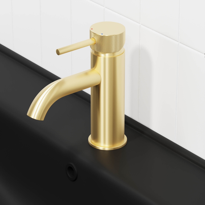 BATH DELUXE 28-005-03-70-00 - Rubinetto del lavandino ANHOLT 15,6 cm pettinato ottone
