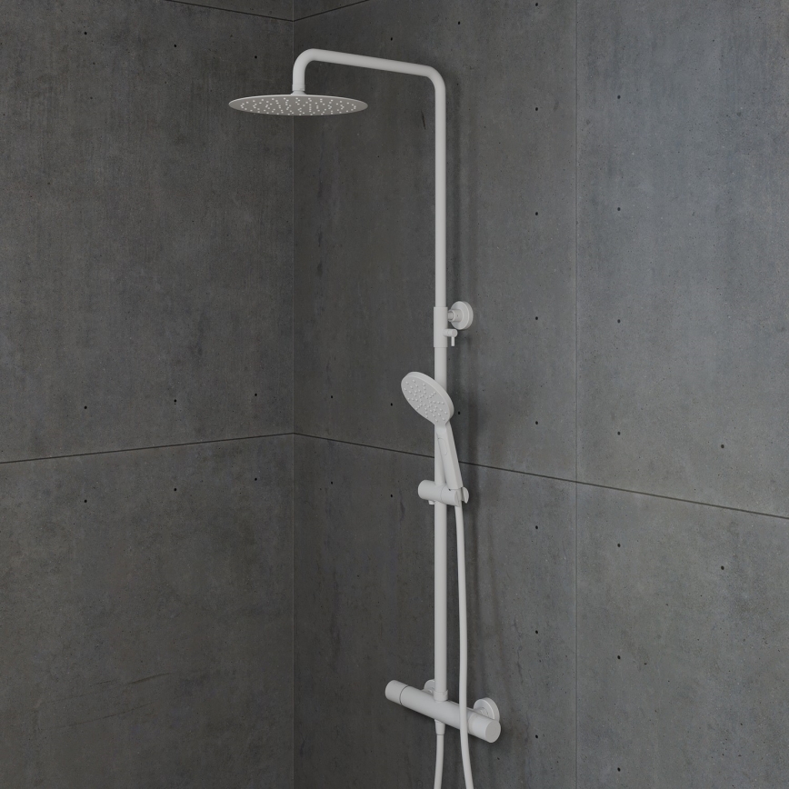 BATH DELUXE 31-120-05-01-00 - Set doccia con rubinetto termostatico DRAGOR bianco opaco