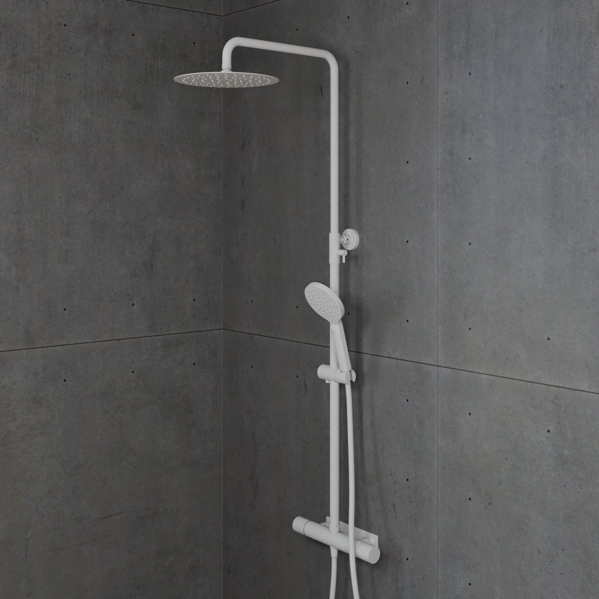 BATH DELUXE 31-120-07-01-00 - Set doccia con rubinetto termostatico DRAGOR bianco opaco