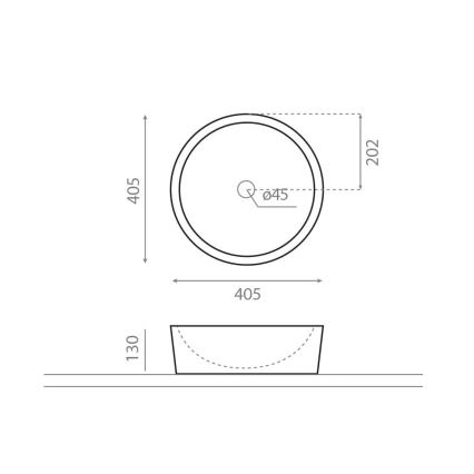 Bathco 00307 - Lavabo da appoggio DUAL Ø 40,5 cm pietra/beige