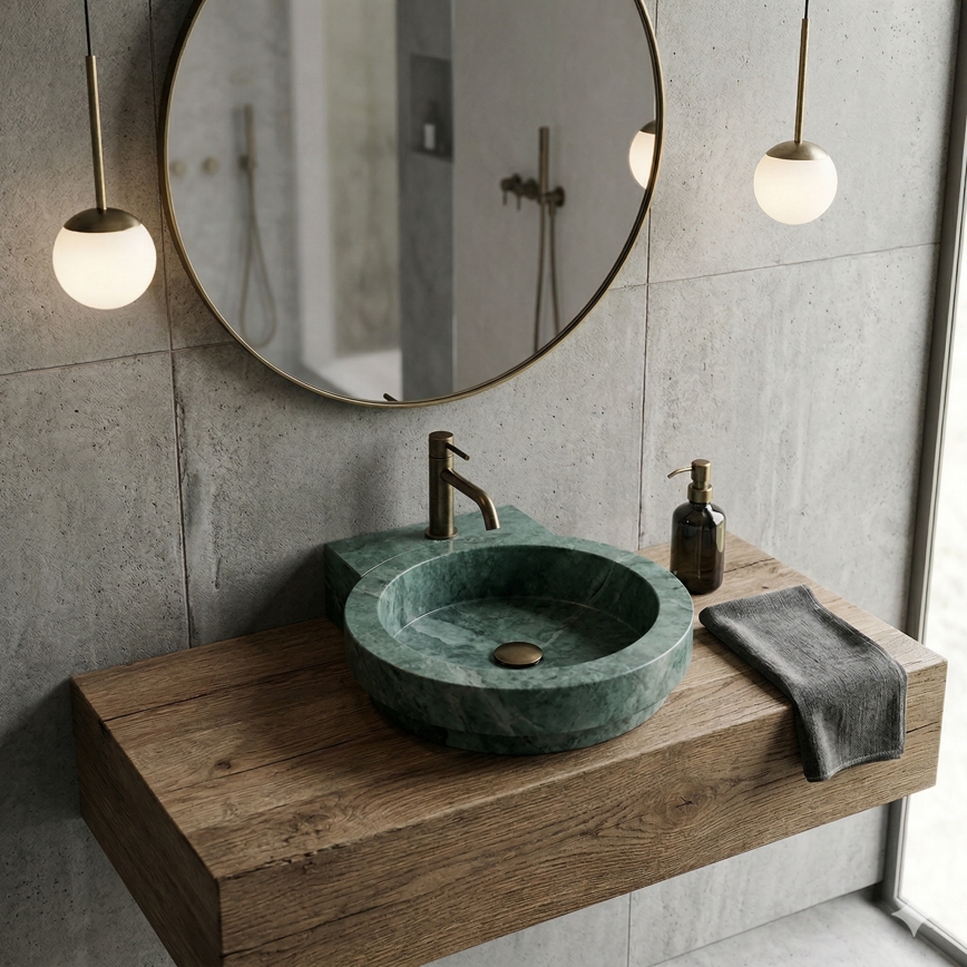 Bathco 00339 - Lavabo da appoggio ICONO 40x45 cm pietra/grigio