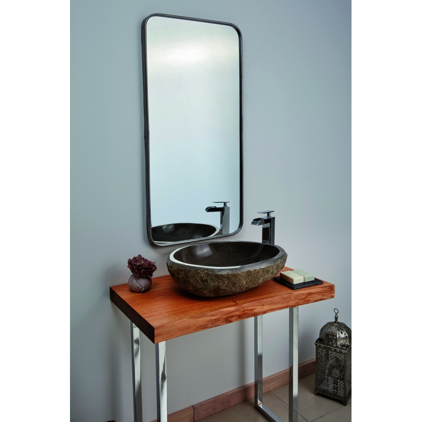 Bathco 00393 - Lavabo da appoggio RIO 52x47 cm pietra/grigio