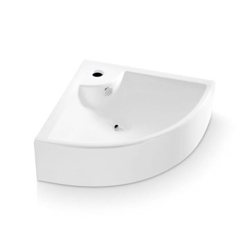 Bathco 0043 - Lavabo angolare sospeso OPORTO 64,5x47 cm porcellana/bianco