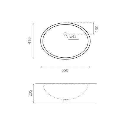 Bathco 0053 - Lavabo da incasso ANCONA 55x41 cm porcellana/bianco
