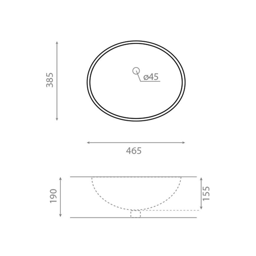 Bathco 0054 - Lavabo da incasso MODENA 43,5x38,5 cm porcellana/bianco
