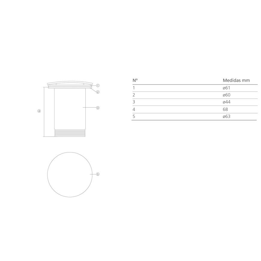 Bathco 0212BL - Piletta per lavabo senza troppopieno CLICK-CLACK Ø 6 cm bianco opaco