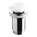 Bathco 0212PR - Scarico per lavabo senza troppopieno CLICK-CLACK, diam. 6 cm, bianco lucido