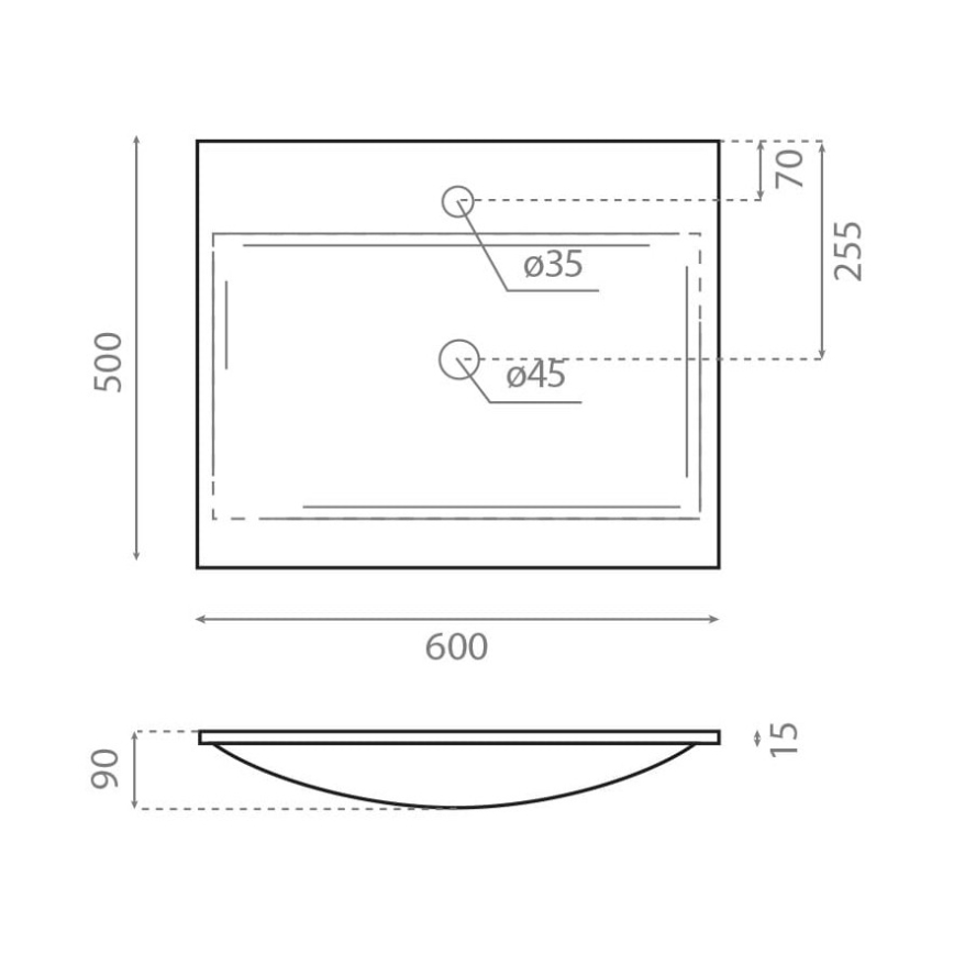 Bathco 0507 - Lavabo da incasso MONACO 60x50 cm in resina/bianco