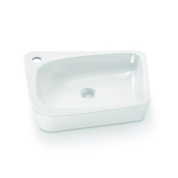 Bathco 4001 - Lavabo da appoggio ARAGON 50 x 40,5 cm in porcellana, bianco