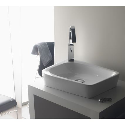 Bathco 4001 - Lavabo da appoggio ARAGON 50 x 40,5 cm in porcellana, bianco