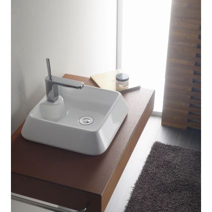 Bathco 4003 - Lavabo da appoggio GALICIA 40x40 cm in porcellana/bianco