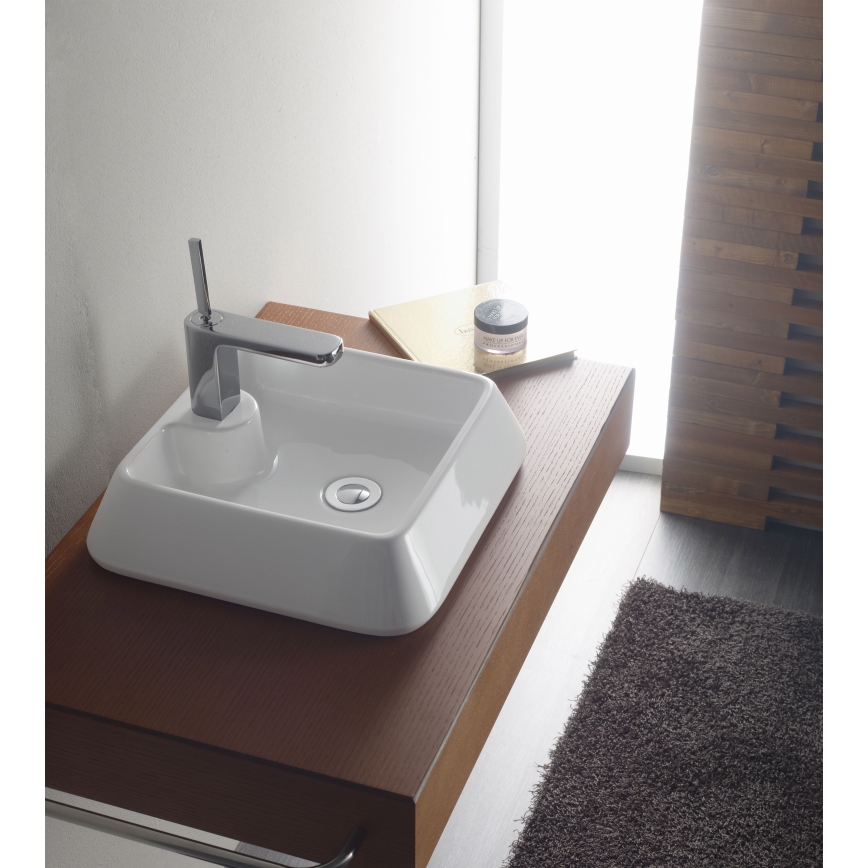 Bathco 4003 - Lavabo da appoggio GALICIA 40x40 cm in porcellana/bianco