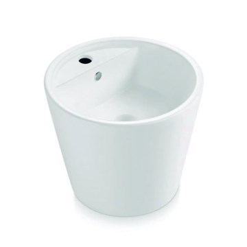 Bathco 4057 - Lavabo da appoggio FLORENCIA Ø 42 cm porcellana/bianco