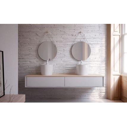 Bathco 4057 - Lavabo da appoggio FLORENCIA Ø 42 cm porcellana/bianco