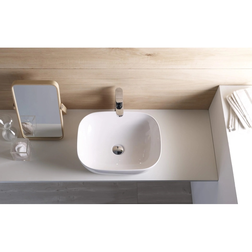 Bathco 4072 - Lavabo da appoggio OLEA 49x40 cm porcellana/bianco