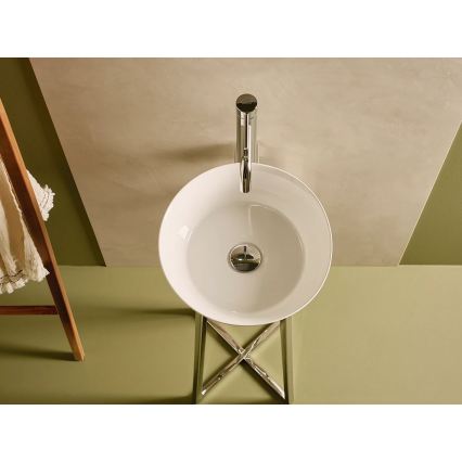 Bathco 4086 - Lavabo da appoggio VOLTA Ø 35 cm porcellana/bianco
