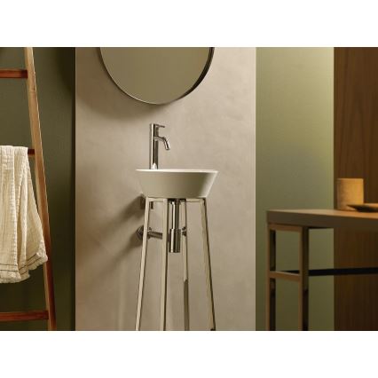 Bathco 4086 - Lavabo da appoggio VOLTA Ø 35 cm porcellana/bianco