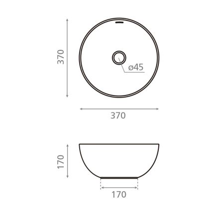 Bathco 4131 - Lavabo da appoggio BARI Ø 37 cm porcellana/bianco