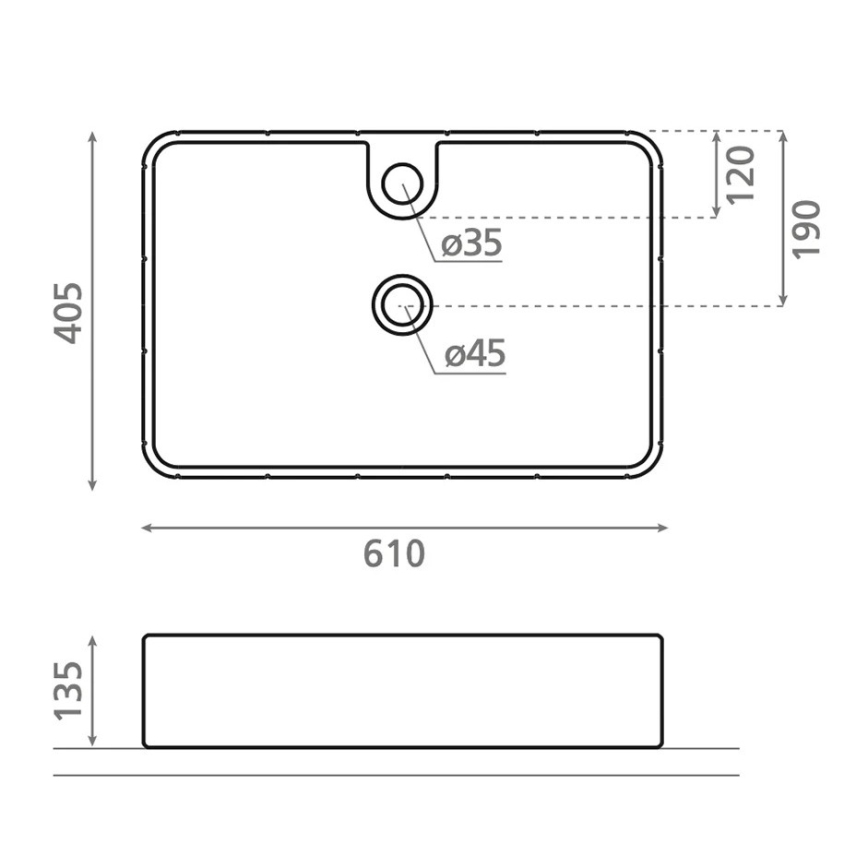 Bathco 4161 - Lavabo da appoggio CIRCUS 61x40,5 cm porcellana/beige