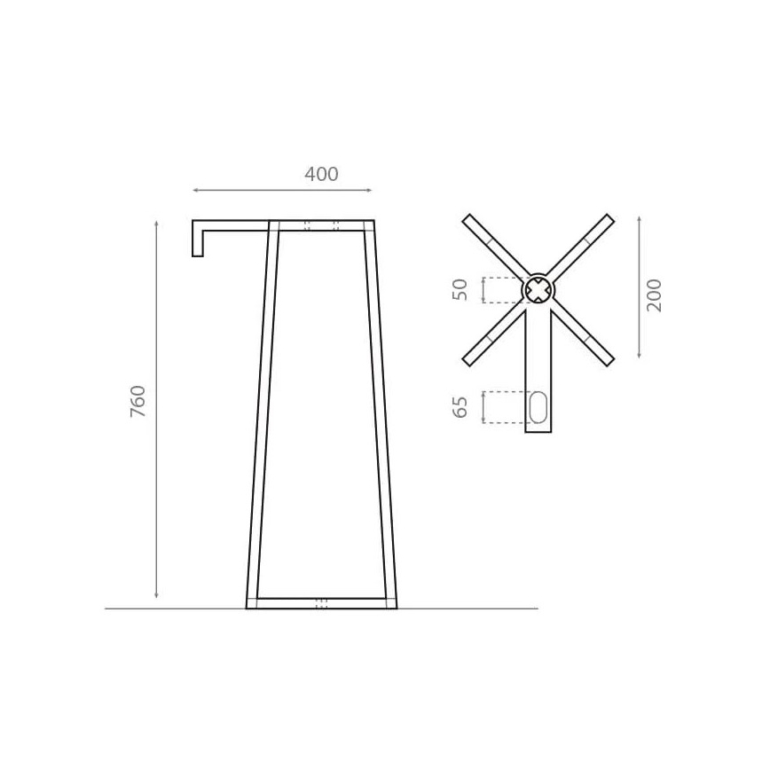 Bathco 8216 - Supporto per lavabo VOLTA 76x40 cm in acciaio/cromo lucido