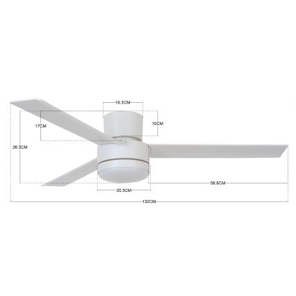 BAYSIDE 213036 - Plafoniera LED LAGOON GX53/17W/230V bianco + telecomando