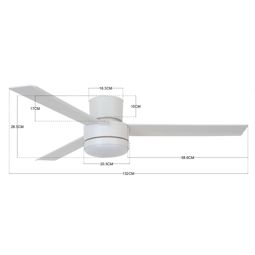 BAYSIDE 213036 - Plafoniera LED LAGOON GX53/17W/230V bianco + telecomando