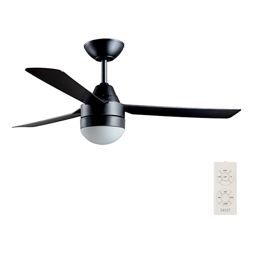 BAYSIDE 531018 - Ventilatore da soffitto MEGARA 2xE14/15W/230V nero + telecomando