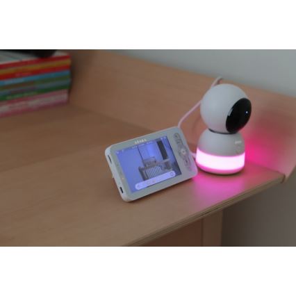 Beaba - Baby monitor intelligente ricaricabile ZEN NIGHT con display 720p, 5V, 4000 mAh, Wi-Fi, bianco