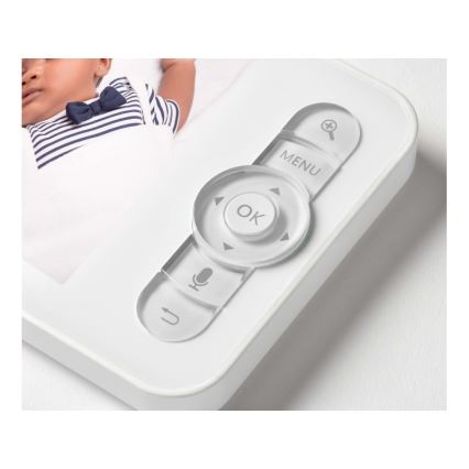Beaba - Baby monitor intelligente ricaricabile ZEN NIGHT con display 720p, 5V, 4000 mAh, Wi-Fi, bianco